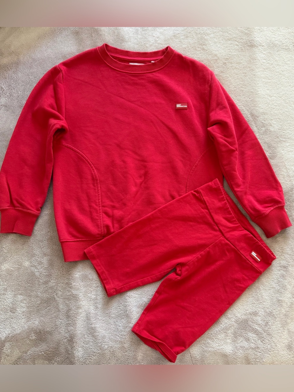 Zara Girls Red Sweatshirt & Shorts Set Size 8
